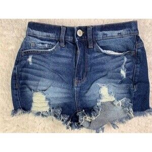 So Size 3  26 Womens Shorts Cut Off Distress High Rise Vintage Stretch Curvy Mom